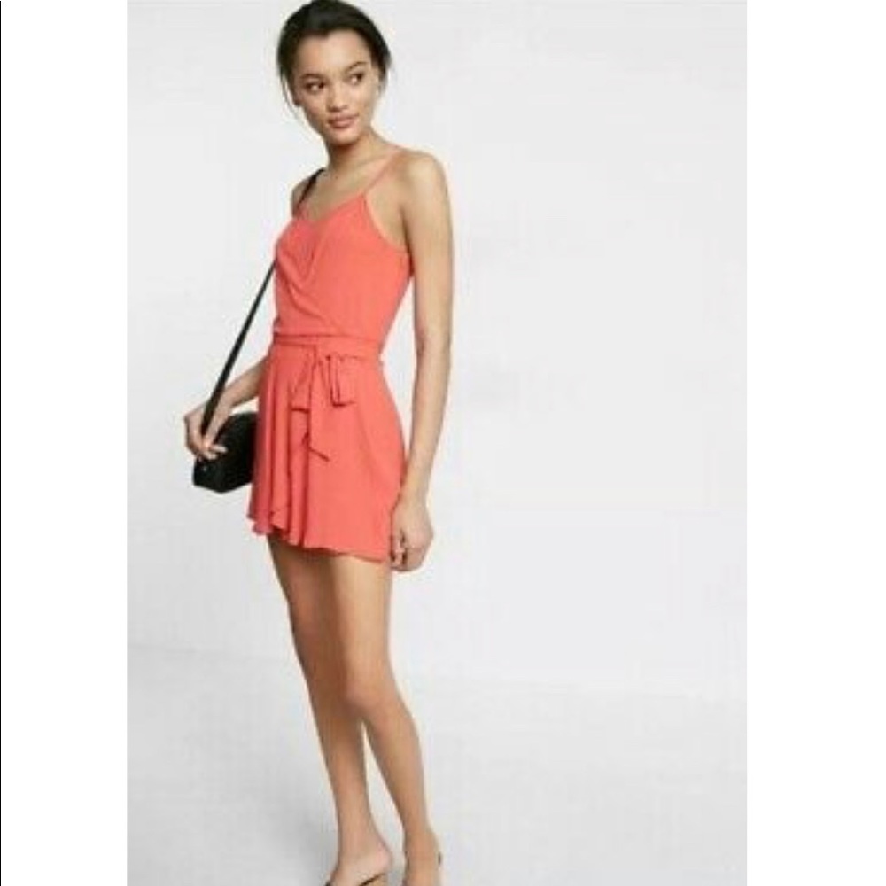SOLD - Express Chiffon Inset Cami Romper